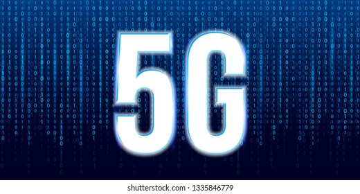 Creative vector illustration of 5G signal transmission technology, new wireless internet wifi connection background. Art design communication network. Abstract concept mobile banner graphic element