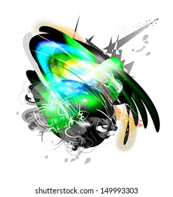 Creative vector illustration of the abstract art frame background