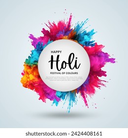 Creative vector illustration of abstract colorful Happy Holi background design.