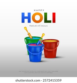 Creative vector illustration of abstract colorful Happy Holi background design. Happy holi festival creative social media post illustration.