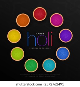 Creative vector illustration of abstract colorful Happy Holi background design. Happy holi festival creative social media post illustration.