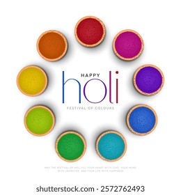 Creative vector illustration of abstract colorful Happy Holi background design. Happy holi festival creative social media post illustration.