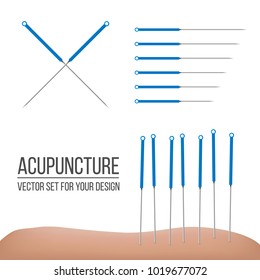 Ilustración vectorial creativa de la terapia de acupuntura aislada sobre fondo transparente. Tratamientos de spa de diseño artístico. Elemento gráfico conceptual abstracto