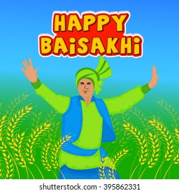 Creative vector illustration of a background for Happy Baisakhi.