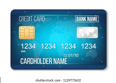 Creative vector illustration of bank plastic credit card set isolated on transparent background. Art design two sides realistic mockup template. Abstract concept graphic detailed glossy element