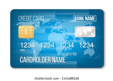 Creative vector illustration of bank plastic credit card set isolated on transparent background. Art design two sides realistic mockup template. Abstract concept graphic detailed glossy element