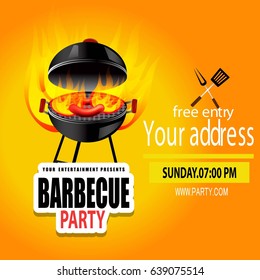 kreative Vektorgrafik von Barbecue Party Design, Einladung, Logo. BBQ Template Menü Design, Food Flyer, Werbung und Design.
