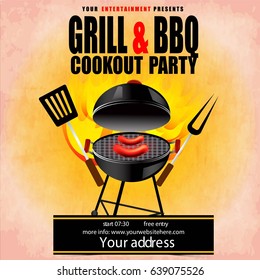 creative vector illustration of Barbecue party design,  invitation, logo. BBQ template menu design, Food flyer, advertisement, ad design.