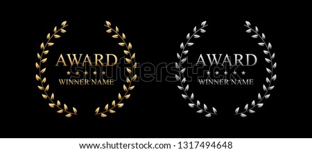 Creative vector illustration of the best award label with golden laurel wreath isolated on transparent background. Art design premium quality choice template. Abstract concept graphic victory element