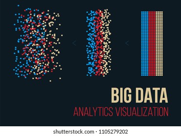 Creative vector illustration of BIG DATA analysis of Information. Science and technology background. Web display screen art design. Abstract concept graphic element for visual future analyze code