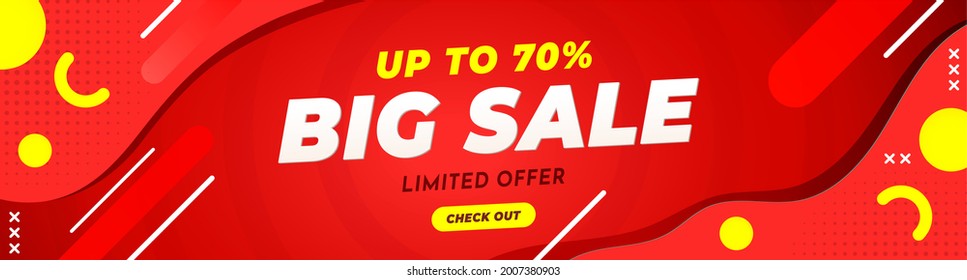 Creative vector illustration of big sale banner . Abstract concept graphic discount offer promotion design.