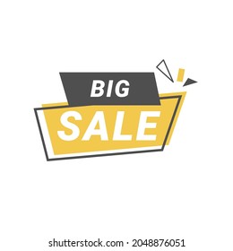 Creative vector illustration of big sale promotion ribbon banner isolated on white background.