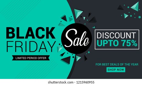 Creative vector illustration for black friday sale in november. Can be used as web banner, background, brochure, sticker, tag, cover, poster, flyer, badge and shopping promotions. 