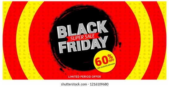 Creative vector illustration for black friday sale in november. Can be used as web banner, background, brochure, sticker, tag, cover, poster, flyer, badge and shopping promotions. 
