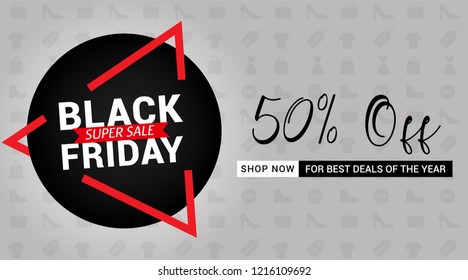 Creative vector illustration for black friday sale in november. Can be used as web banner, background, brochure, sticker, tag, cover, poster, flyer, badge and shopping promotions. 