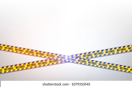 Creative vector illustration of black and yellow police stripe border. Set of danger caution seamless tapes. Art design line of crime places. Abstract concept graphic element. Construction sign.