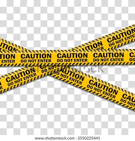 Creative vector illustration of black and yellow police stripe border. Set of danger caution seamless tapes. Caution tape illustration isolated. Abstract concept