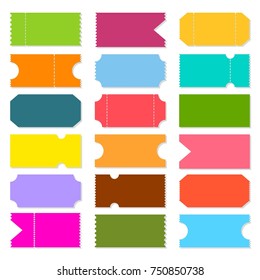 Creative vector illustration of blank shapes of tickets isolated on background. Art design templates for movie, cinema, concert, events, sports, theatre, party. Abstract concept graphic element.