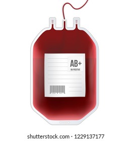 Creative vector illustration of Blood Bag with type, plastic container for plasma isolated on transparent background. Art design template. Abstract concept graphic medicine clinic element