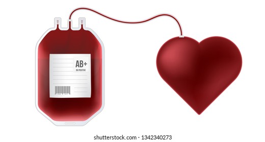 Creative vector illustration of Blood Bag with type, plastic container for plasma isolated on transparent background. Art design template. Abstract concept graphic medicine clinic element