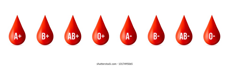 Creative vector illustration of blood type group isolated on transparent background. Art design red drop icons. Abstract concept graphic medicine donor day element