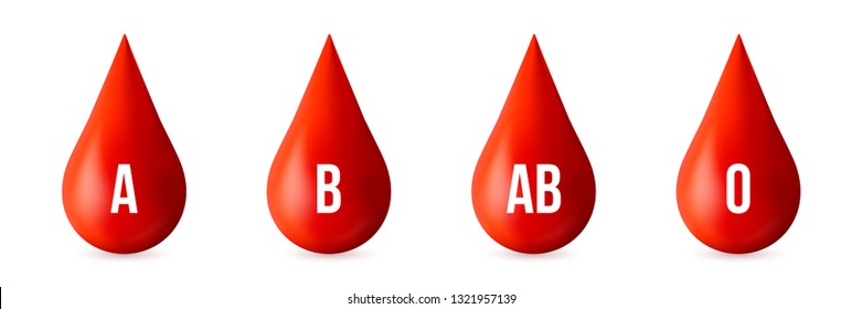 Creative vector illustration of blood type group isolated on transparent background. Art design red drop icons. Abstract concept graphic medicine donor day element