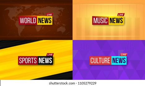 Creative Vector Illustration Of Breaking News Background. World, Sports, Weather, Financial, Political, Culture, Science, Morning, Night, Daily, Evening, Economy, Music, Election, Special Tv Show