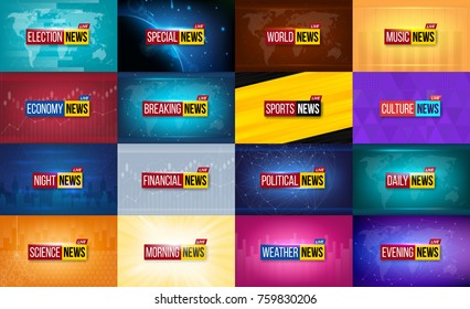 Creative Vector Illustration Of Breaking News Background. World, Sports, Weather, Financial, Political, Culture, Science, Morning, Night, Daily, Evening, Economy, Music, Election, Special Tv Show.