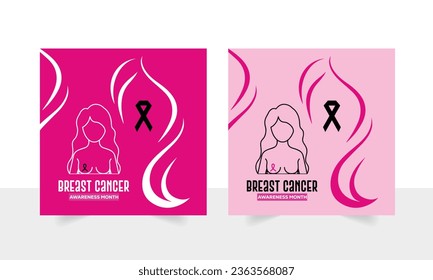 Creative vector illustration of breast cancer awareness campaign in October month background. Art design realistic stroke pink ribbon. Abstract concept graphic for breast cancer