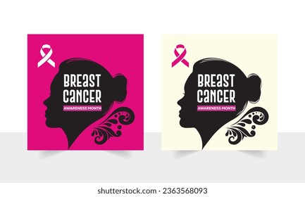 Creative vector illustration of breast cancer awareness campaign in October month background. Art design realistic stroke pink ribbon. Abstract concept graphic for breast cancer