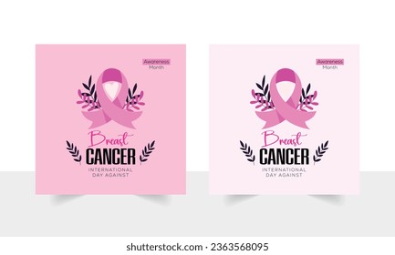 Creative vector illustration of breast cancer awareness campaign in October month background. Art design realistic stroke pink ribbon. Abstract concept graphic for breast cancer