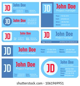 Creative vector illustration of business e-mail signature template isolated on transparent background. Art design modern mail user internet contact. Abstract concept graphic corporate email element.