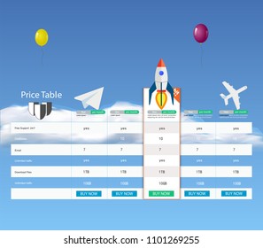 Creative vector illustration of business plans web comparison pricing table isolated on transparent background. Art design modern banner list. Abstract concept graphic websites, applications element