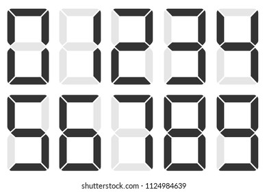 Creative vector illustration of calculator liquid crystal digital numbers isolated on background. Lcd electronic screen. Art design. Clock timer. Abstract concept graphic element