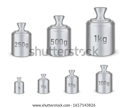 Creative vector illustration of calibration weight isolated on transparent background. Different sizes of calibration weight scales template. Abstract concept graphic laboratory scales element