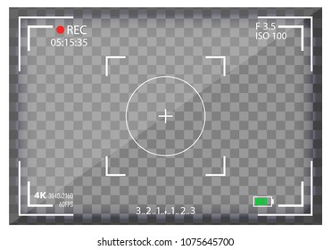 Creative vector illustration of camera viewfinder isolated on background. Art design mirorless, DSLR. Digital focus. Abstract concept graphic element screen photo frame. Exposure settings