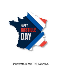 Creative vector Illustration, Card, Banner Or Poster For The French National Day. 14 july. Happy Bastille Day.