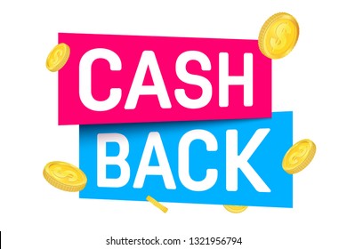 Creative vector illustration of cash back, cashback return, money refund tag isolated on background. Art design sticker, labels, emblem advertisement banner template. Abstract concept graphic element