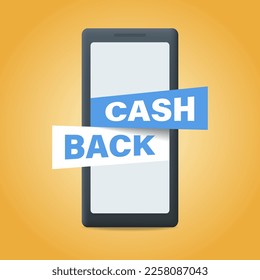 Kreative Vektorgrafik von Cashback, Rückerstattung des Rückerstattungsbetrags, Geld-zurück-Tags. Design-Aufkleber, Etiketten, Werbebanner-Logo-Vorlage. Abstraktes begriffliches grafisches Element