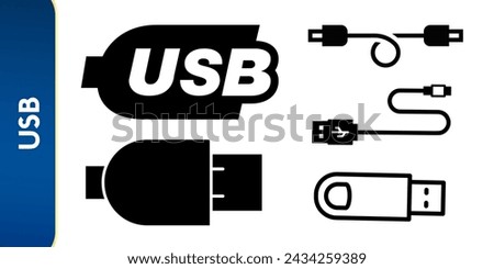 Creative vector illustration of cellphone usb charging plugs cable isolated on transparent background. Art design smart phone universal recharger accessories.