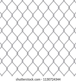Creative vector illustration of chain link fence wire mesh steel metal isolated on transparent background. Art design gate made. Prison barrier, secured property. Abstract concept graphic element