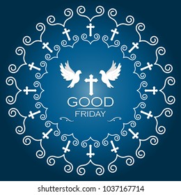 Ilustración vectorial creativa para ocasión religiosa cristiana Viernes Santo. Puede ser utilizado para el fondo, saludos, Anuncios, cartel, logotipo, símbolo, Elementos religiosos e impresión. 