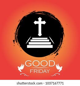 Creative vector illustration for christian religious occasion Good Friday. Can be  used for background, greetings, banners, poster, logo, symbol, religious elements and print. 