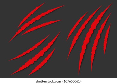 Creative vector illustration of claws paw scratches isolated on background. Art design. Animal horror scratching of cat, tiger, lion, pantera, bear. Abstract concept graphic element