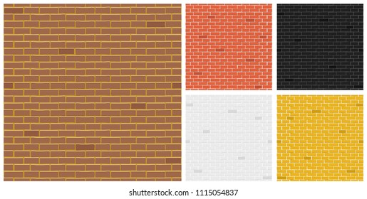 Creative vector illustration of color brick textures collection. Art design wall collection. Abstract concept graphic element