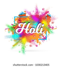 creative vector illustration. colored paint cloud. Indian festival of colors Holi happy. drawing elements to design a poster and flyer, gift cards, art.
