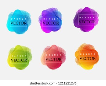 Creative vector illustration of colorful abstract text boxes set isolated on background. Overlay colors shape round banners art design. Fun label form. Paper style spot. Abstract concept graphic
