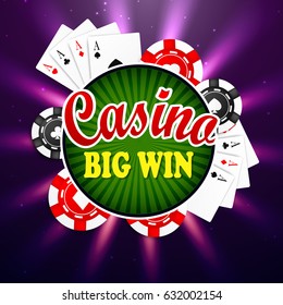 creative vector Illustration of colorful casino chips with playing card symbols.