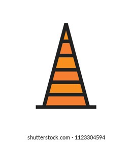 creative vector illustration colorful flat line  transportation traffic cone  icon design