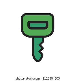 creative vector illustration colorful flat line  transportation key icon design